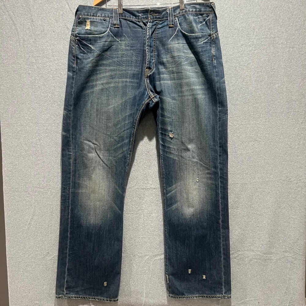 Ed Hardy Christian Audigier Mens Distressed Straight Leg Jeans Y2K Streetwear